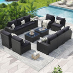 Aoxun Patio Furniture Set, Widen Armrests Wicker Outdoor Sectional by Aoxun