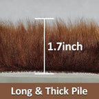 3ft Small Round Brown Rug, Thick Furry Fluffy Carpet - Image 2