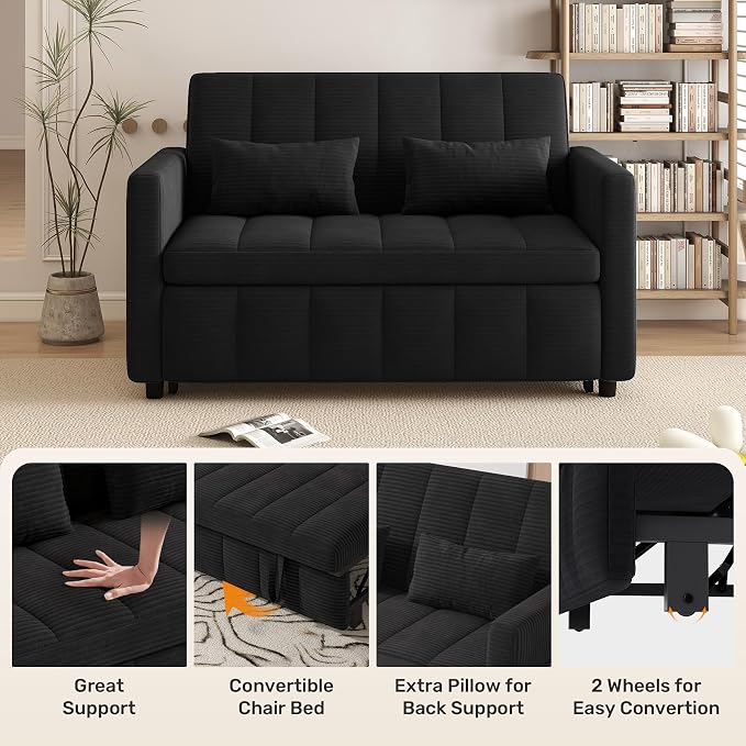 Nebuaegis Sleeper Sofa Bed, 3-in-1 Convertible Pull Out Couch - Image 7