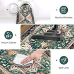 Yamaziot Washable Area Rug, 2x3 Small Boho Vintage Entryway Non-Slip Rug | - Image 5