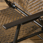 Outsunny 5 Pieces Wicker Patio Dining Set, Foldable Outdoor Table and Chairs - Image 8