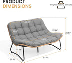 Crestlive Products Outdoor Loveseat 2PCS, Patio Conversation Set, All-Weather - Image 2