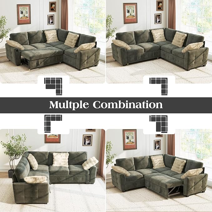 Ihanherry L-Shaped Sectional Sofa Bed - Image 8