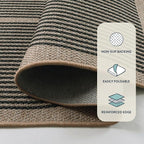 Lahome Modern Rainbow Easy Jute 9x12 Rug, Large Non Slip Indoor Outdoor Rug | - Image 4