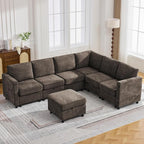 104'' V Shaped Modular Sofa, Sectional Couch by WUTUTUEE