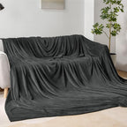 BEDELITE Fleece Blanket Soft Oversized Bed Blanket Charcoal Grey 120"x120" | - Image 3