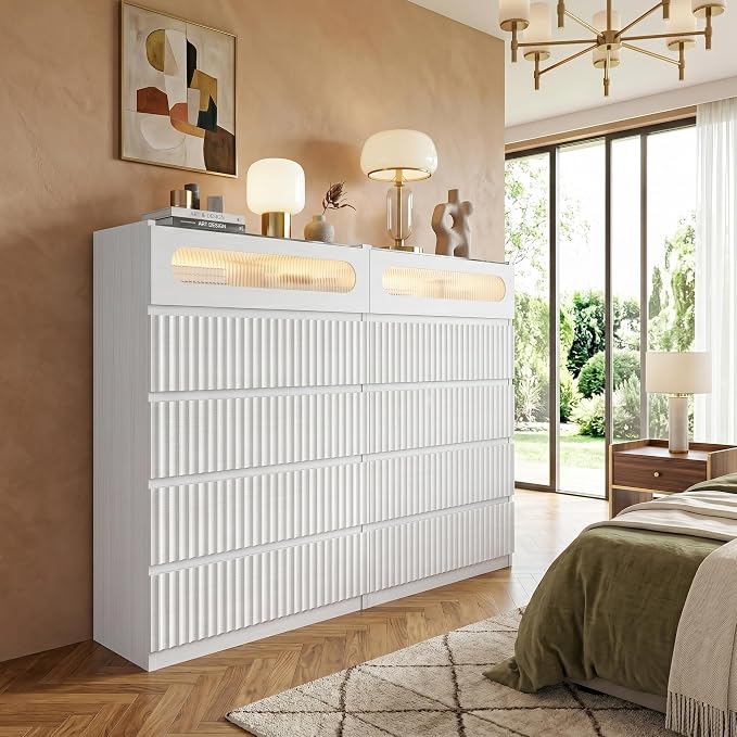 senlin Fluted 5 Drawer Dresser, - Image 9