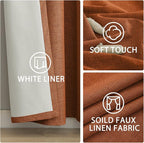 Yakamok Burnt Orange Linen Curtains 84 Inches Long - Image 6