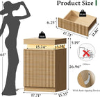 Xixini Nightstand with Charging Station and LED Lights, Fluted Night Stand with - Image 2