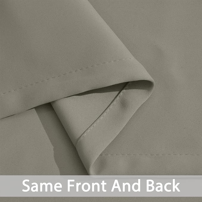 Yakamok Room Darkening Curtains 52x96 inch Length Taupe-Living Room | 2 panels - Image 6