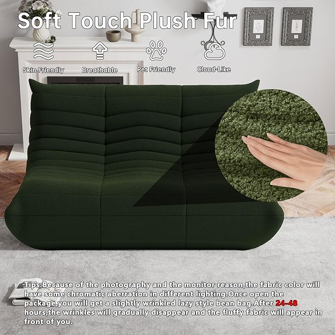 WHGBJA Bean Bag Chairs for Adults, BeanBag Reading Chair Memory Foam Couch - Image 3