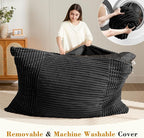 3-in-1 Giant Bean Bag Chair for Adults & Kid, Convertible Floor Sofa to Mattress - Image 4