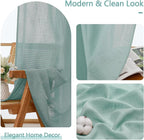 Chyhomenyc Aqua Green Semi Sheer Curtains 36 Inch Length, Light Filtering Faux - Image 8