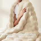 L'AGRATY Faux Rabbit Fur Throw Blanket - Image 6