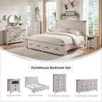 T4TREAM Nightstand with Charging Station, End Table, Side Table with 2 Drawers - Image 6