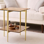 LumFurn Glass End Table, Mid-Century Modern Design Sofa Table, L41 x W21 x H17 - Image 7