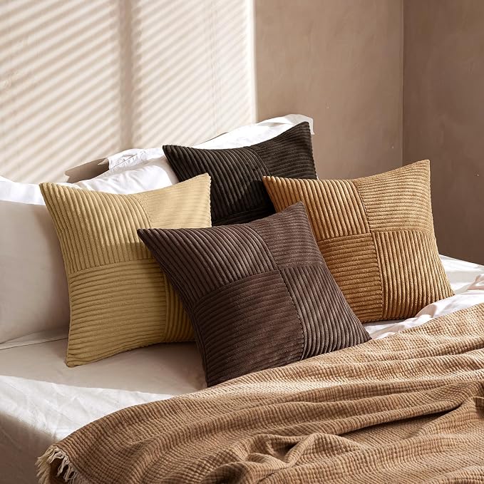 MIULEE Boho Decorative Throw Pillow Covers 18x18 Set of 4 Farmhouse Neutral - Image 4