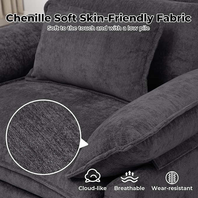 Oversized Accent Chair, Modern Upholstered Armchair Cloud Sofa Chair - Image 4