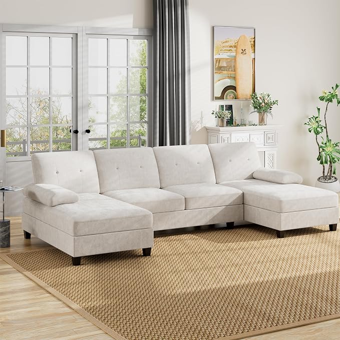 U-Shaped Sectional Couches for Living Room, 4 Seat Sofa - Image 8