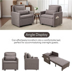 Iroomy 5-Level Adjustable Convertible Sleeper Chair, 3-in-1 Pull Out Sofa Bed - Image 10