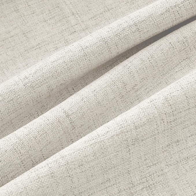 MIULEE 100% Blackout Linen Curtains 42 x 63 Inch Light Cream 2 Panels | Thermal - Image 9