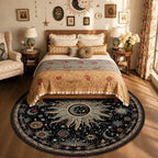 Vacuum-Friendly, Round 8ft Washable Area Rug by meejou