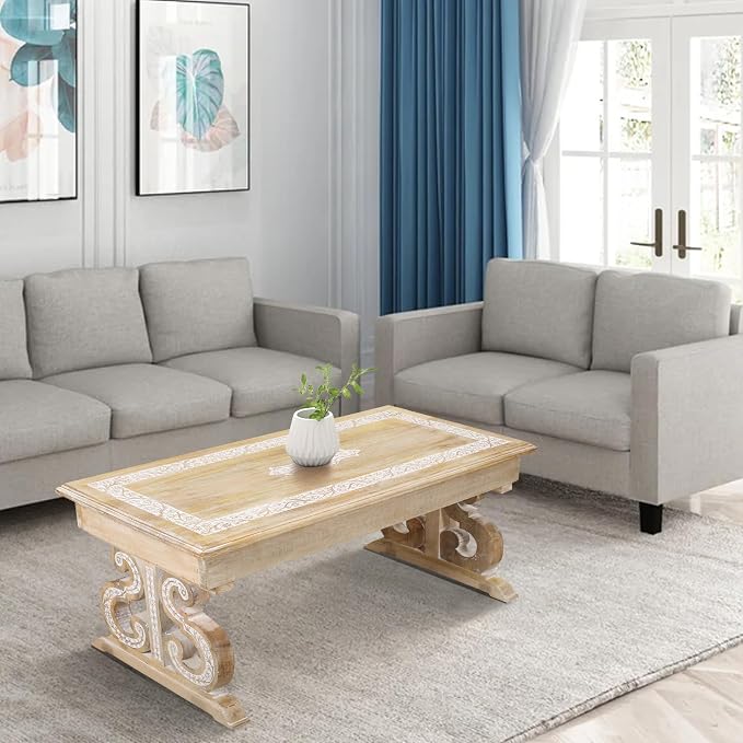 Lightnpro Mango Wood Rectangular Coffee Table by Lightnpro