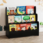 SpaceAid 3-Tier Scalloped Bookshelf, Montessori Bookcase by SpaceAid
