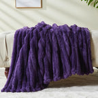NEWCOSPLAY Fleece Ribbed Cozy King Blanket - Image 8