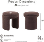 Furniture of America Rami Modern 18-inch Solid Wood Upholstered Ottoman - Image 2