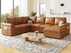 108 Inch Faux Leather Modular Sectional Sofa - Image 2