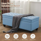 WUTUTUEE 51" Fabric Storage Ottoman Bench, Upholstered Rectangle End of Bed - Image 6