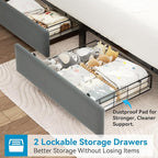 Jocoevol Queen Upholstered LED Bed Frame - Image 5