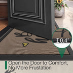 LUMI Outside Welcome Door Mat 36x59, Non-Slip Durable Rubber Easy Clean | Bee - Image 3