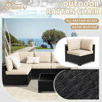 KIGOTY 7-Piece Patio Furniture Set, All-Weather PE Rattan Outdoor Sectional Sofa - Image 6