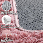 Blush Runner Rugs for Bedroom Living Room, Fluffy 2x6 Hallway Soft Area Rug | - Image 3