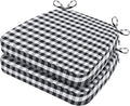 AAAAAcessories D-Shaped Chair Cushions, Machine-Washable Cover, Checkered by AAAAAcessories