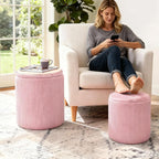 CAROLMADE Set of 2 Round Ottoman - Image 3