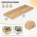 Acovy 24 Inch Floating Shelves, 9.3" Deep Floating Shelf Wall Mounted, Rustic - Image 3