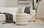 Flouki 19.5" Storage Ottoman Round, Vanity Stools - Image 3