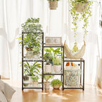 Bamworld Black Plant Stand Outdoor Metal Plant Shelf - Image 7
