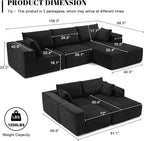 108” Modular Sectional Sofa, Cloud Sectional Couch - Image 3