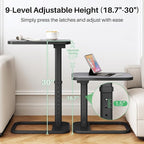 Kitstorack TV Tray Table, Adjustable Height & Rounded Metal Corners, Snack Table - Image 5
