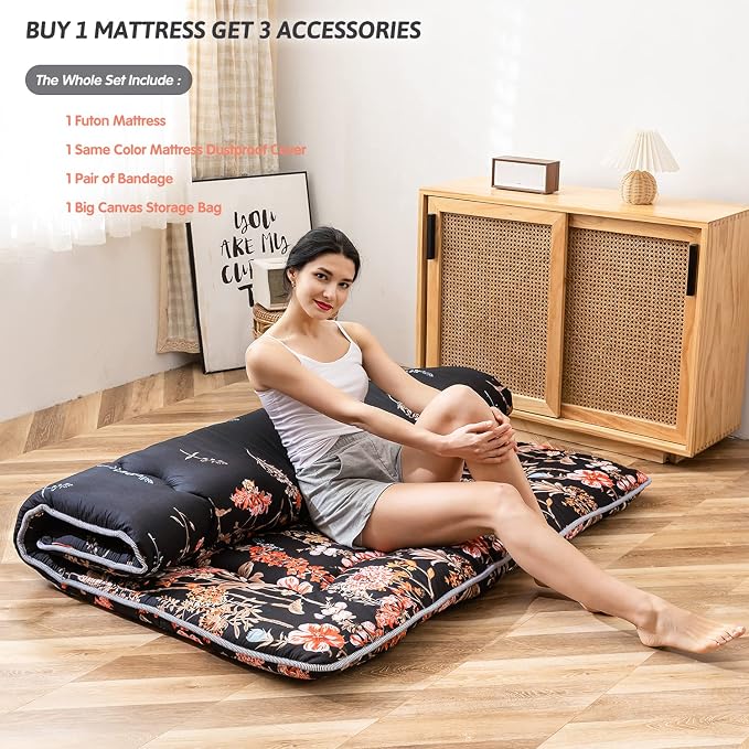 MAXYOYO Japanese Futon Mattress Floor Mattress Sleeping Pad Foldable Mat Roll - Image 6