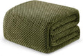 Exclusivo Mezcla Soft Waffle Fleece Bed Blanket Twin Size, Olive | Lightweight by ExclusivoMezcla