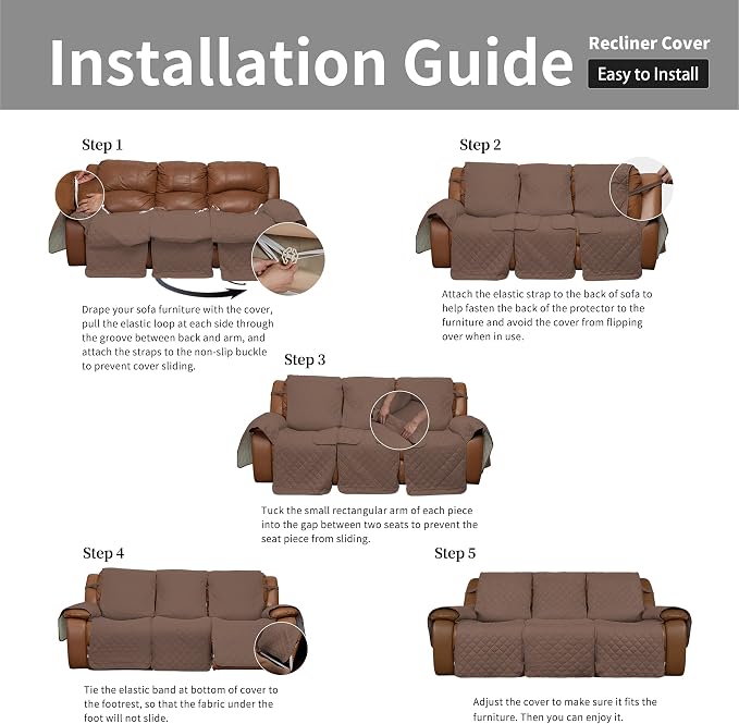 Easy-Going Recliner Sofa Cover, Reversible Couch Cover - Image 7