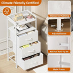 Somdot Nightstand with 3 Drawers, Dresser with Fabric Bins - Image 6