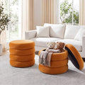Flouki 19.5" Storage Ottoman Round, Vanity Stools by Flouki
