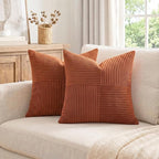 Fancy Homi 2 Packs Rust Euro Decorative Throw Pillow Covers 26x26 Inch - Image 7