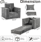 Welnow Folding Sofa Bed with Pillow, Convertible 2-in-1 Sleeper Chair - Image 2